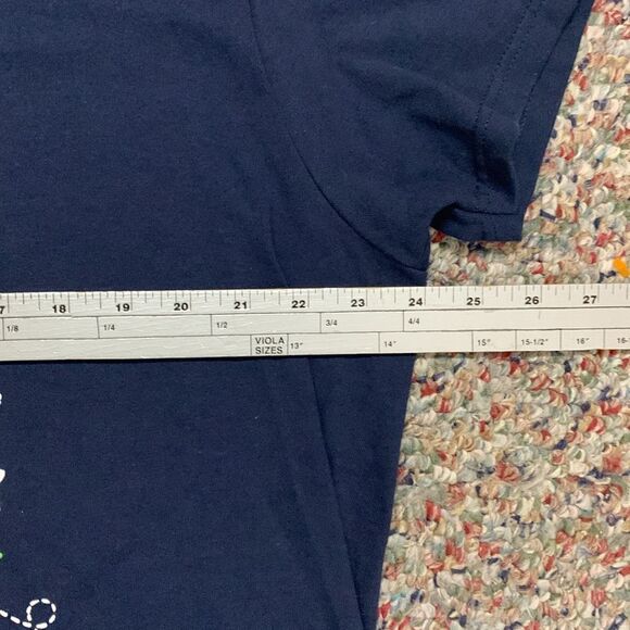 Vintage Pleasant Shade Navy Watering Can Daisy Glitter SS T-Shirt Size XL - Picture 7 of 10